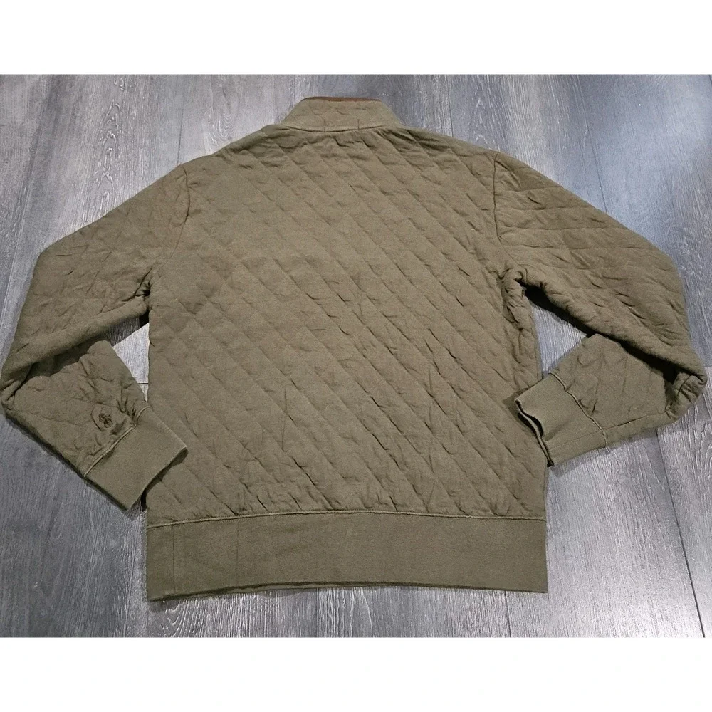 Polo Ralph Lauren Quilted Luxury Jersey Pullover‎ Men S Olive Green Snap Pony